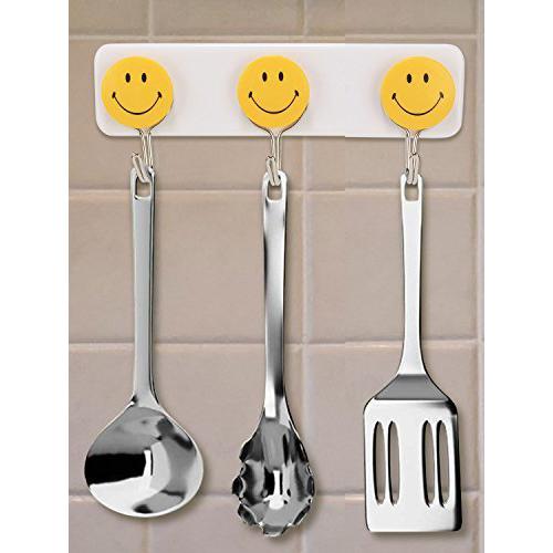 1111 Self Adhesive Smiley Face Wall Hooks (Pack of 3) - SkyShopy 1111 Self Adhesive Smiley Face Wall Hooks (Pack of 3) - SkyShopy